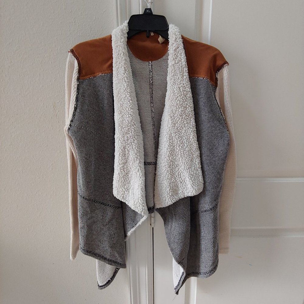 BKE Womens Sweater Jacket Wrap Gray Size XL